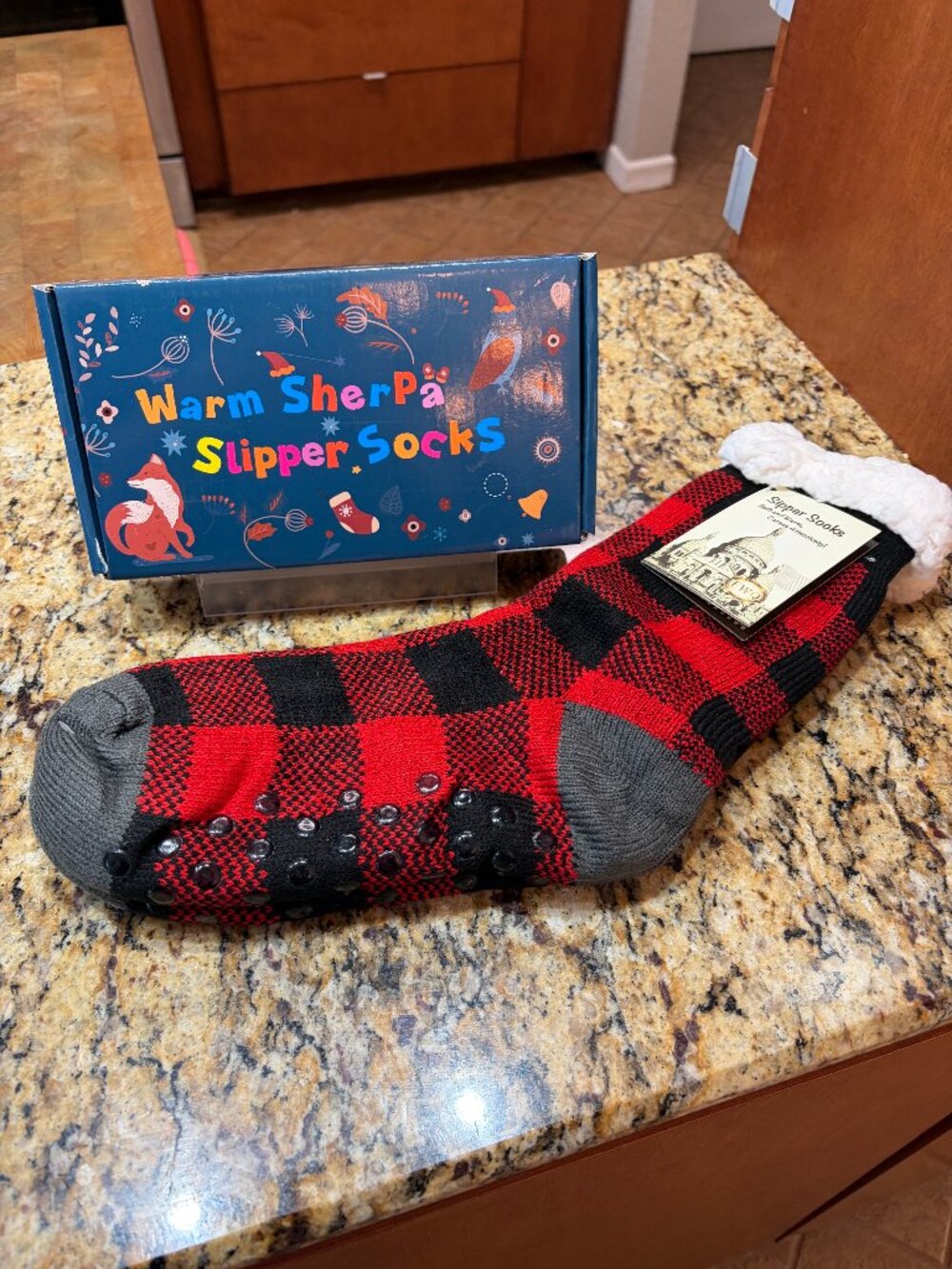 SHERPA SOCKS CHRISTMAS BUFFALO PLAID